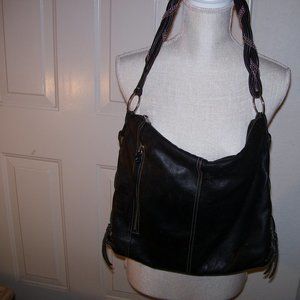 Fortuna Valentina Black Leather Shoulder Bag